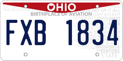 OH license plate FXB1834