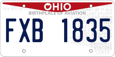 OH license plate FXB1835