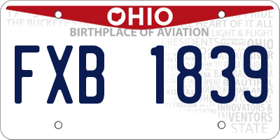 OH license plate FXB1839