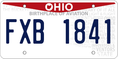 OH license plate FXB1841