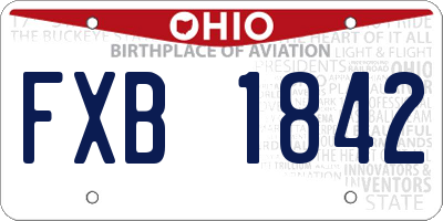 OH license plate FXB1842