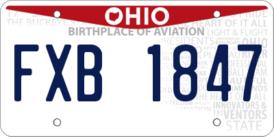 OH license plate FXB1847