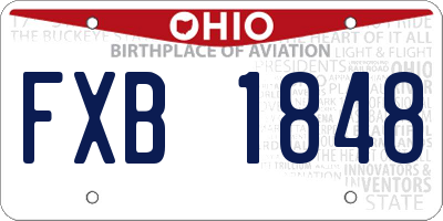 OH license plate FXB1848