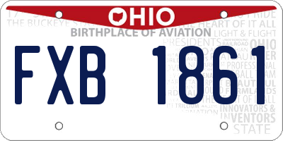 OH license plate FXB1861
