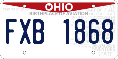 OH license plate FXB1868