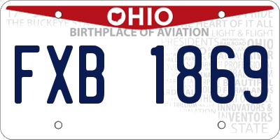 OH license plate FXB1869