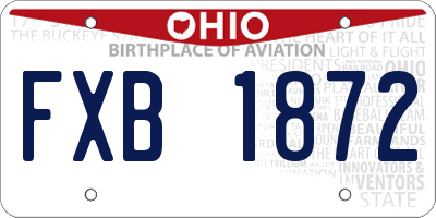 OH license plate FXB1872