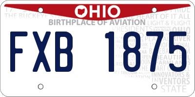 OH license plate FXB1875