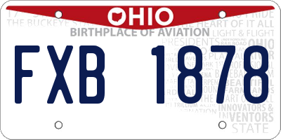 OH license plate FXB1878