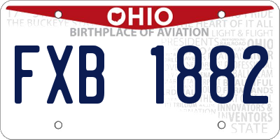OH license plate FXB1882