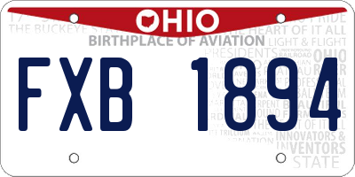 OH license plate FXB1894