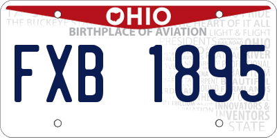 OH license plate FXB1895