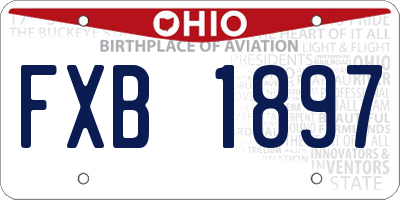 OH license plate FXB1897