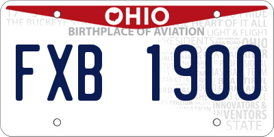OH license plate FXB1900