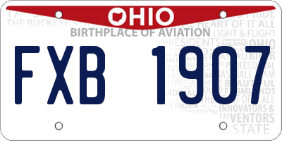 OH license plate FXB1907
