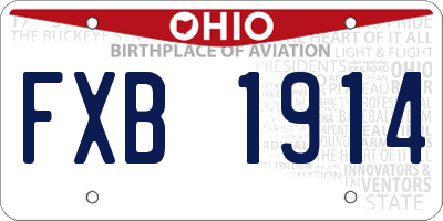 OH license plate FXB1914