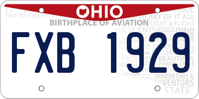 OH license plate FXB1929