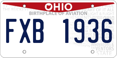OH license plate FXB1936