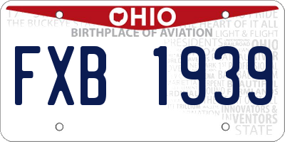 OH license plate FXB1939