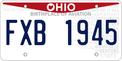 OH license plate FXB1945