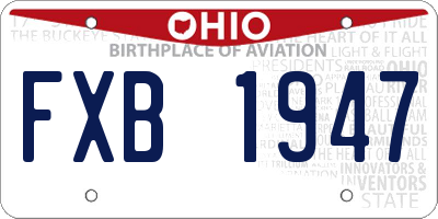 OH license plate FXB1947
