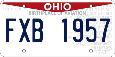 OH license plate FXB1957