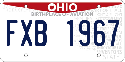 OH license plate FXB1967