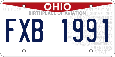 OH license plate FXB1991