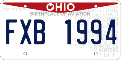 OH license plate FXB1994