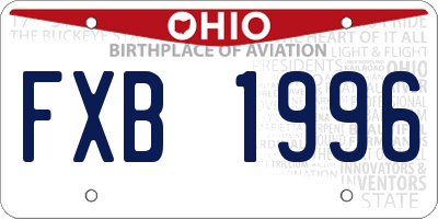 OH license plate FXB1996
