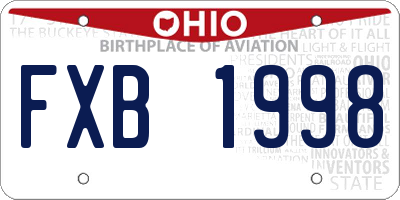 OH license plate FXB1998