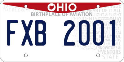 OH license plate FXB2001