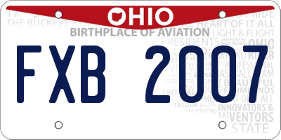 OH license plate FXB2007