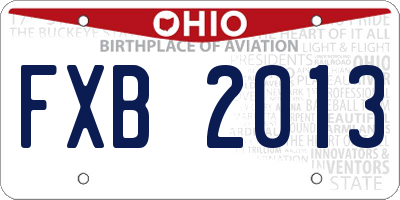 OH license plate FXB2013