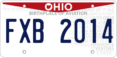OH license plate FXB2014