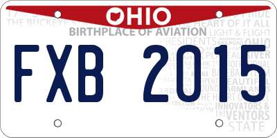 OH license plate FXB2015