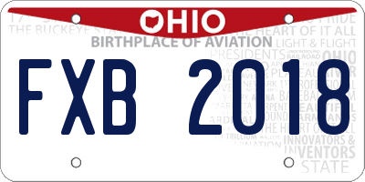 OH license plate FXB2018