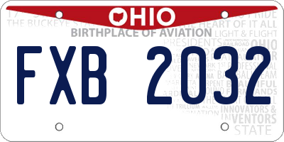 OH license plate FXB2032