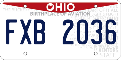 OH license plate FXB2036