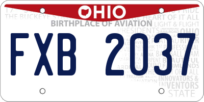 OH license plate FXB2037
