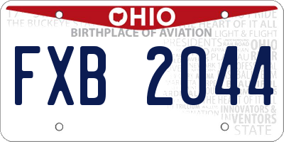 OH license plate FXB2044