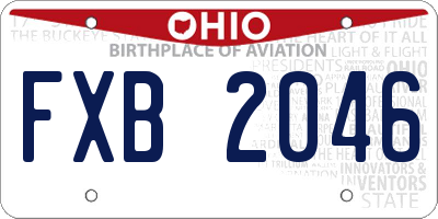 OH license plate FXB2046