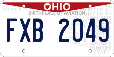 OH license plate FXB2049