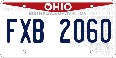 OH license plate FXB2060