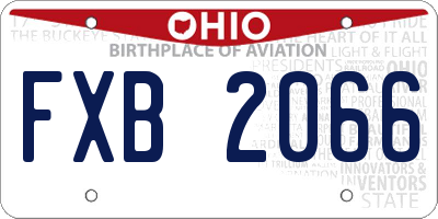 OH license plate FXB2066