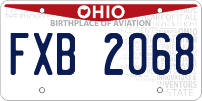 OH license plate FXB2068