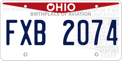 OH license plate FXB2074