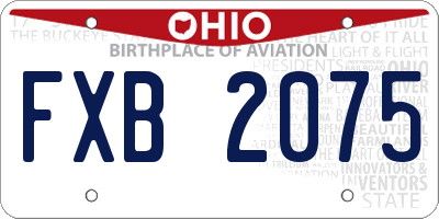 OH license plate FXB2075