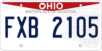 OH license plate FXB2105