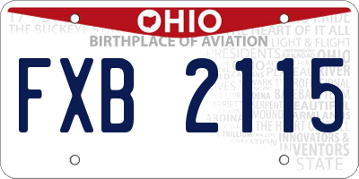 OH license plate FXB2115